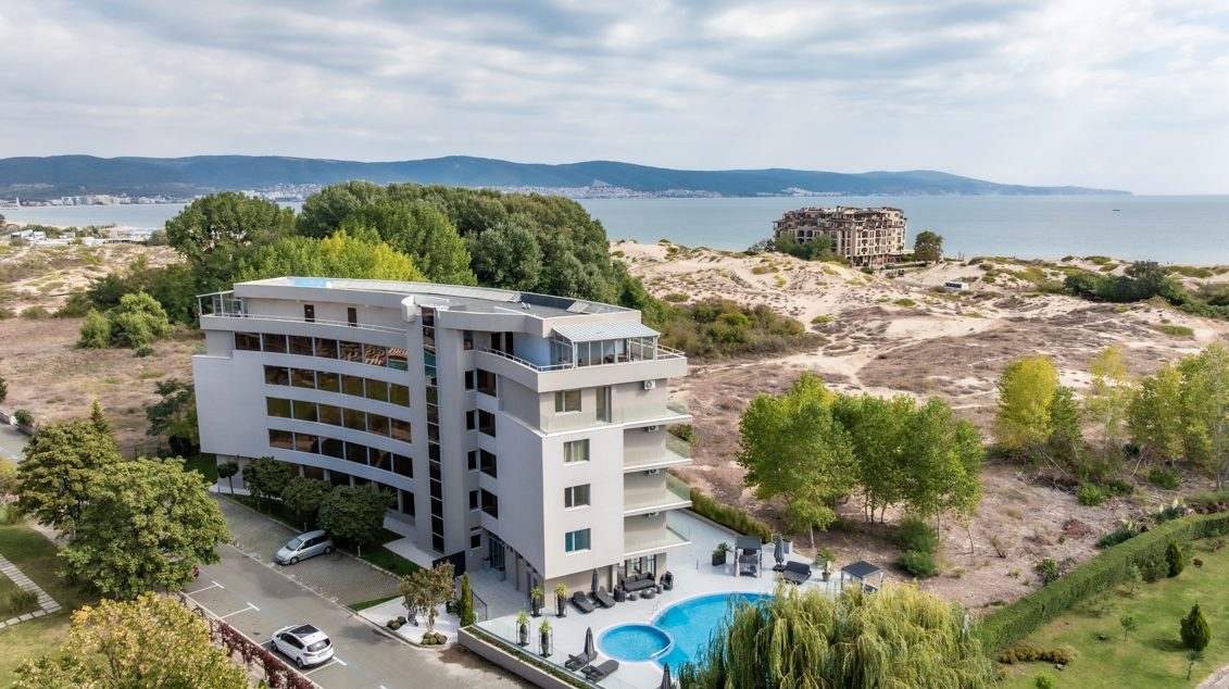 a hotel building on the sea coast